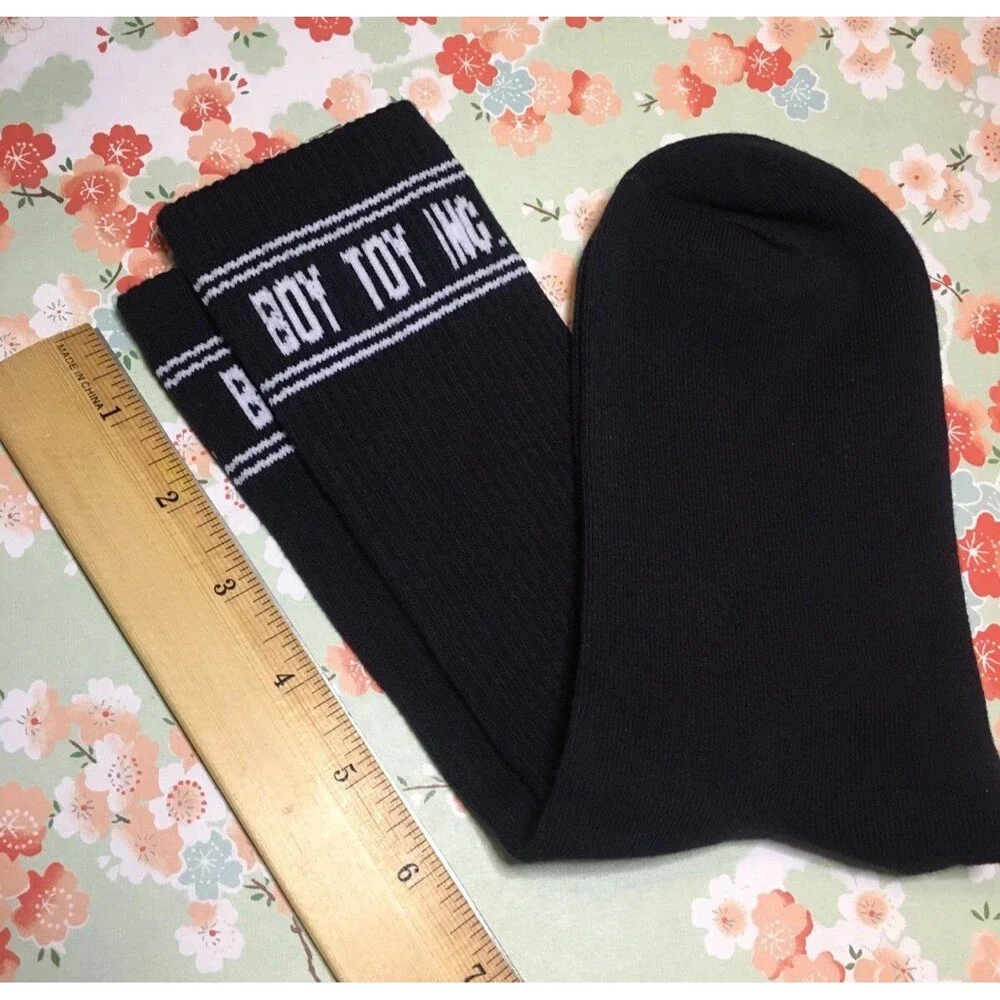 Dolls Kill Black Crew Socks Boy Toy Inc New Medium Women’s